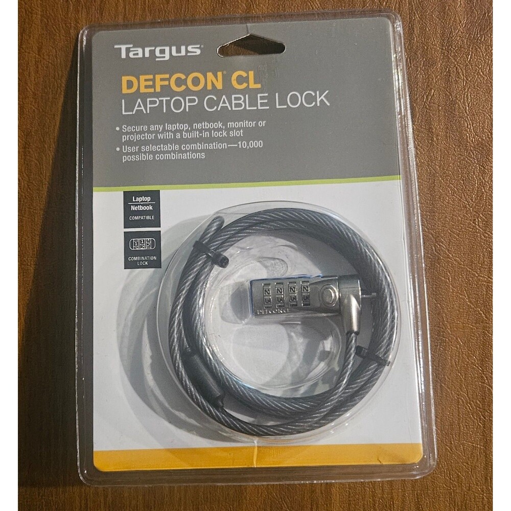 Targus DEFCON CL Laptop Cable Lock Resettable Combination Security Lock New